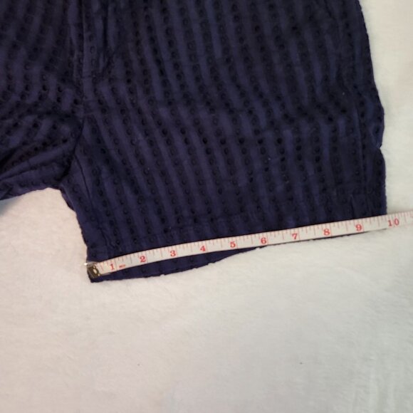 Merona Navy Blue Embroidered Vertical Eyelet Shorts size 4 - Picture 7 of 9